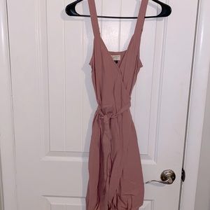 Pink Wrap Tie Dress